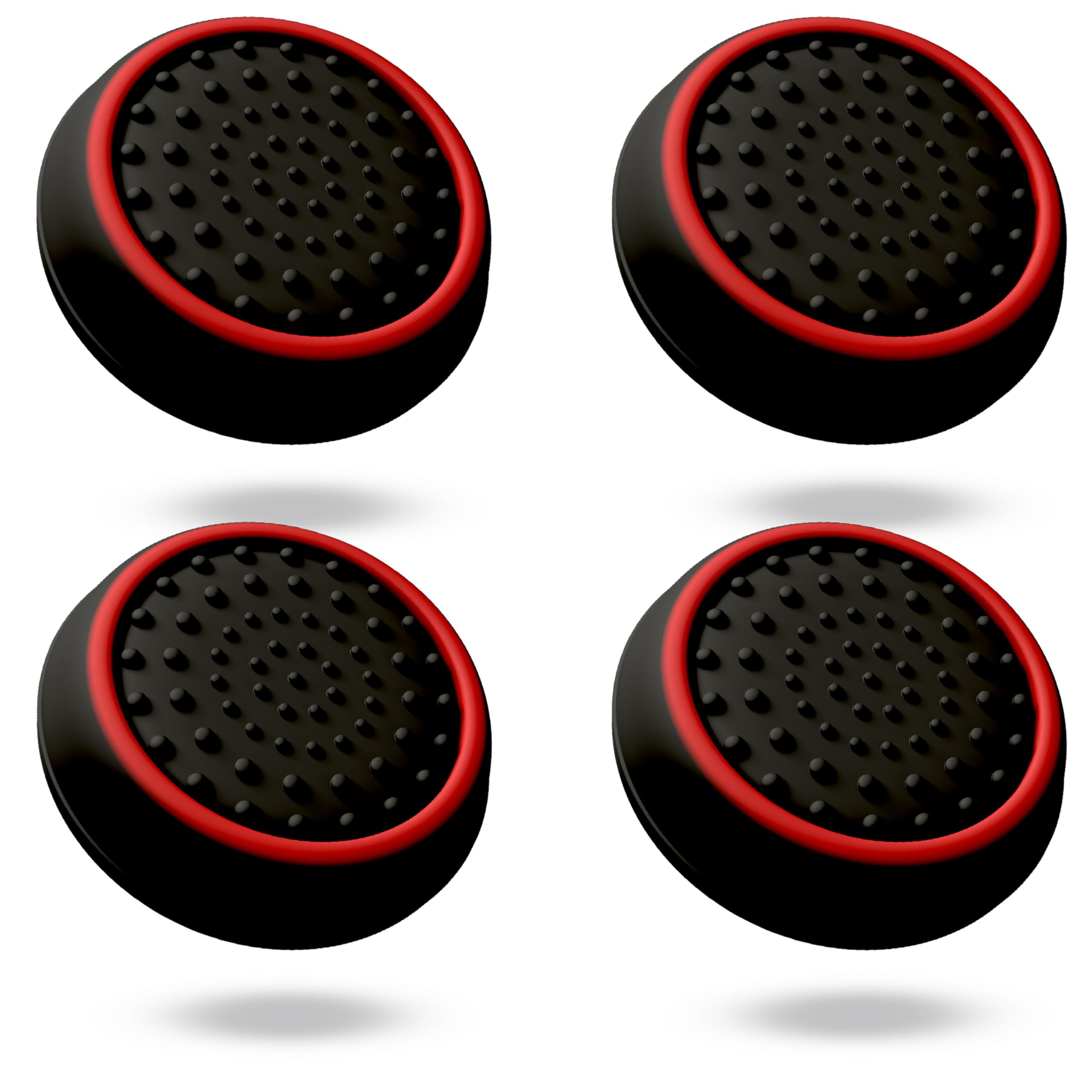 MatoSan® SpaceSan Thumbstick Caps – Compatible with PS5 Controller and Standard Gaming Controllers – Non-Slip Grip Caps for Better Control – 4 Piece Accessory Set – Red Edition