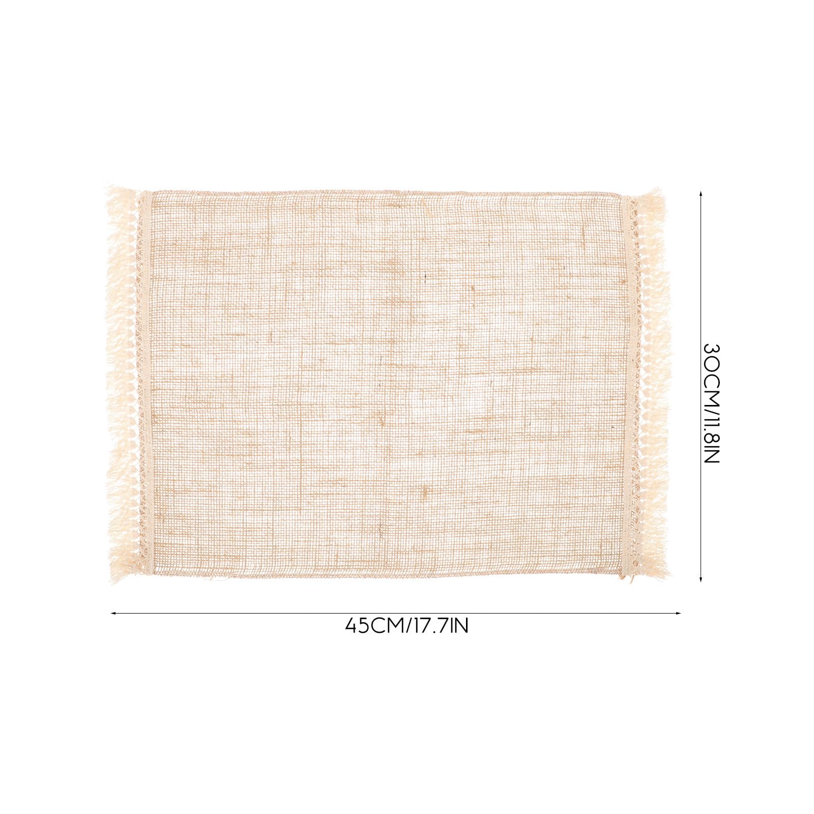 Manteles Individuales de Lino y Algodón 8 Piezas Borlas | Estilo Rústico Natural, Uso Práctico para Mesa, Adecuado en Casa Estrenar