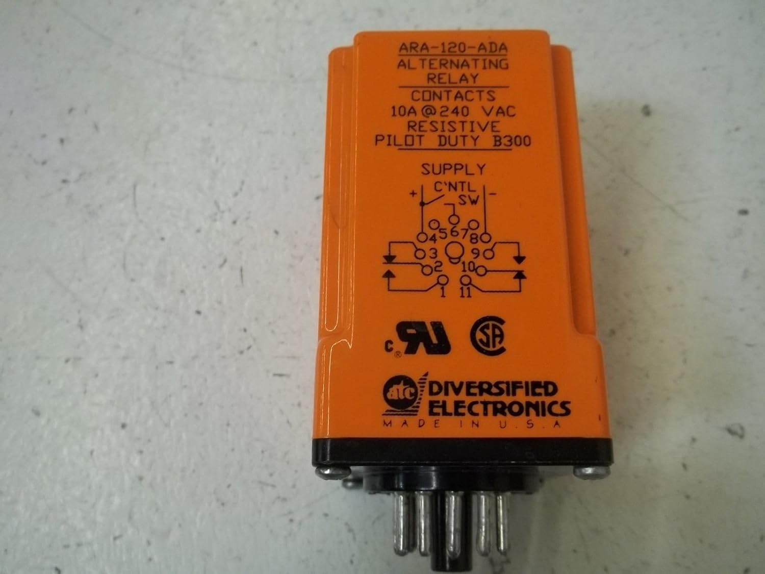 ATC ARA-120-ADA Plug-in Duplexor Alternating Relay, 120 VAC or VAC/DC, DPDT