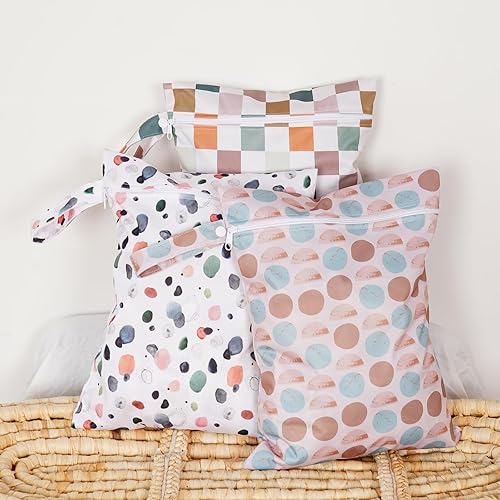 Miniatura 2 de Happy Flute Juego de 3 bolsas húmedas con cremallera, impermeables, lavables, bolsas de viaje, playa, piscina, bolsa de gimnasio para pañales de