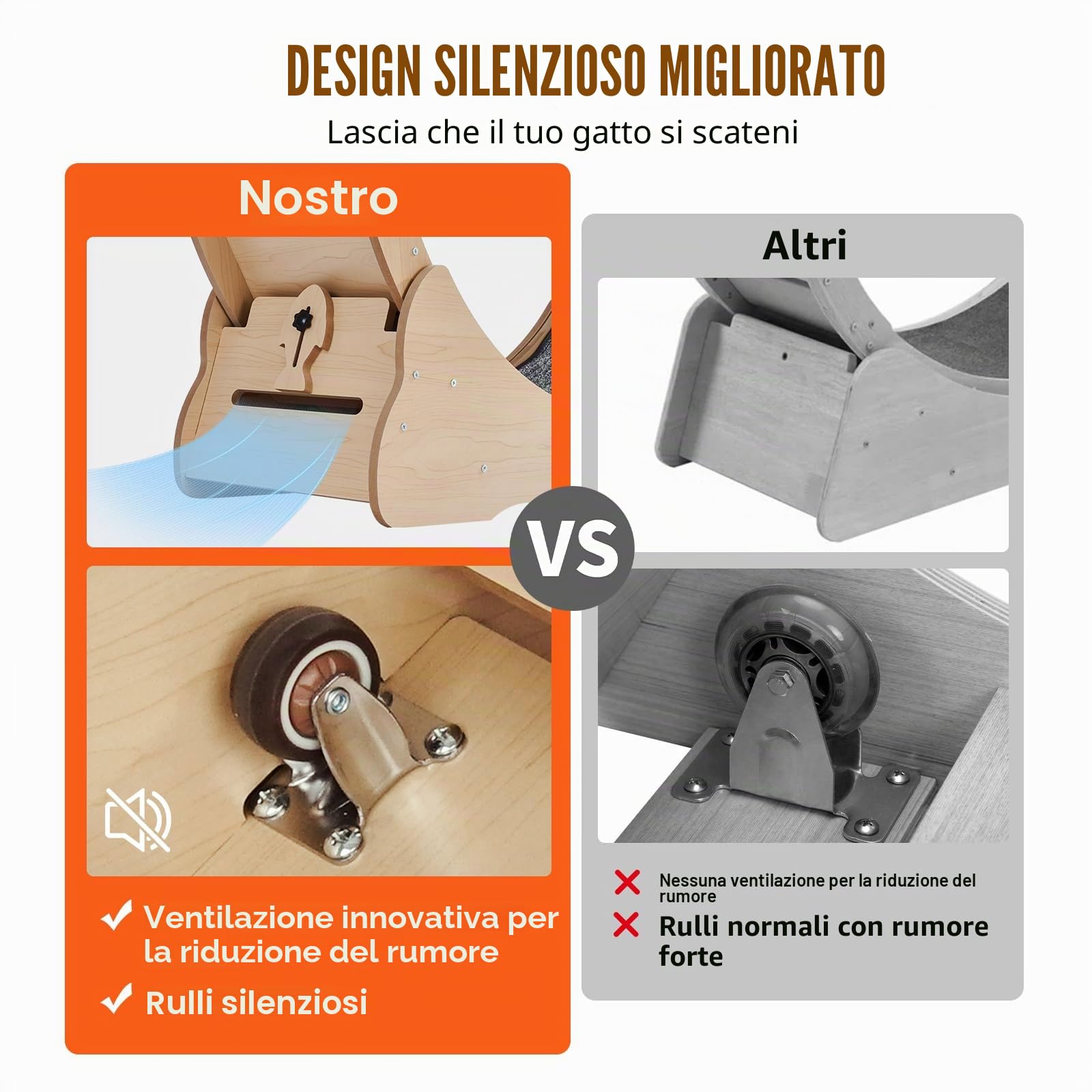 VEVOR Ruota per Esercizi per Gatti, Ruota per Tapis Roulant per Gatti da Interno, Ruota da Corsa da 910 mm con Tappeto Staccabile e Teaser per Gatti per Allenamento, Adatta alla Maggior Parte