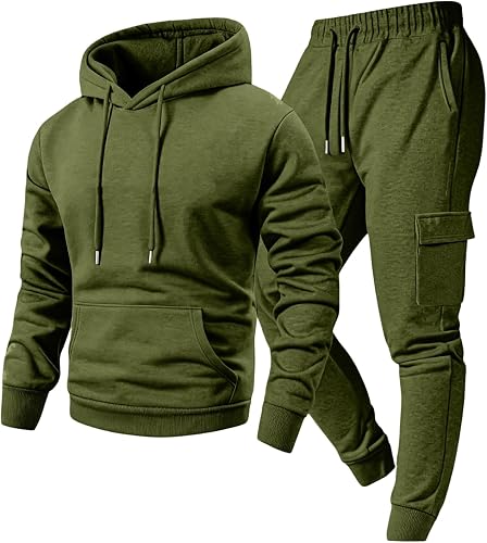Mens Track Suits 2 Piece Set Baggy Casual Hoodies Shirt Matc