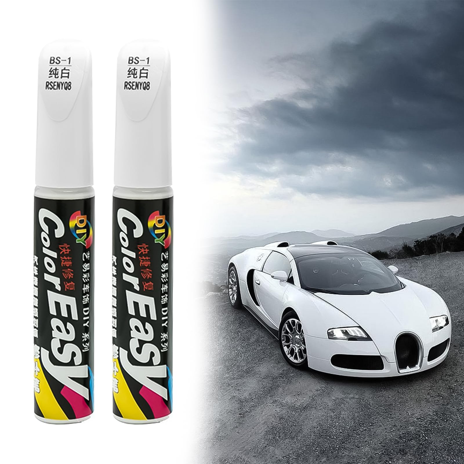 Kdjxz Multi Car Touch Up Paint 2Pcs White, Touch Up Paint Pen For Car Scratch Repair