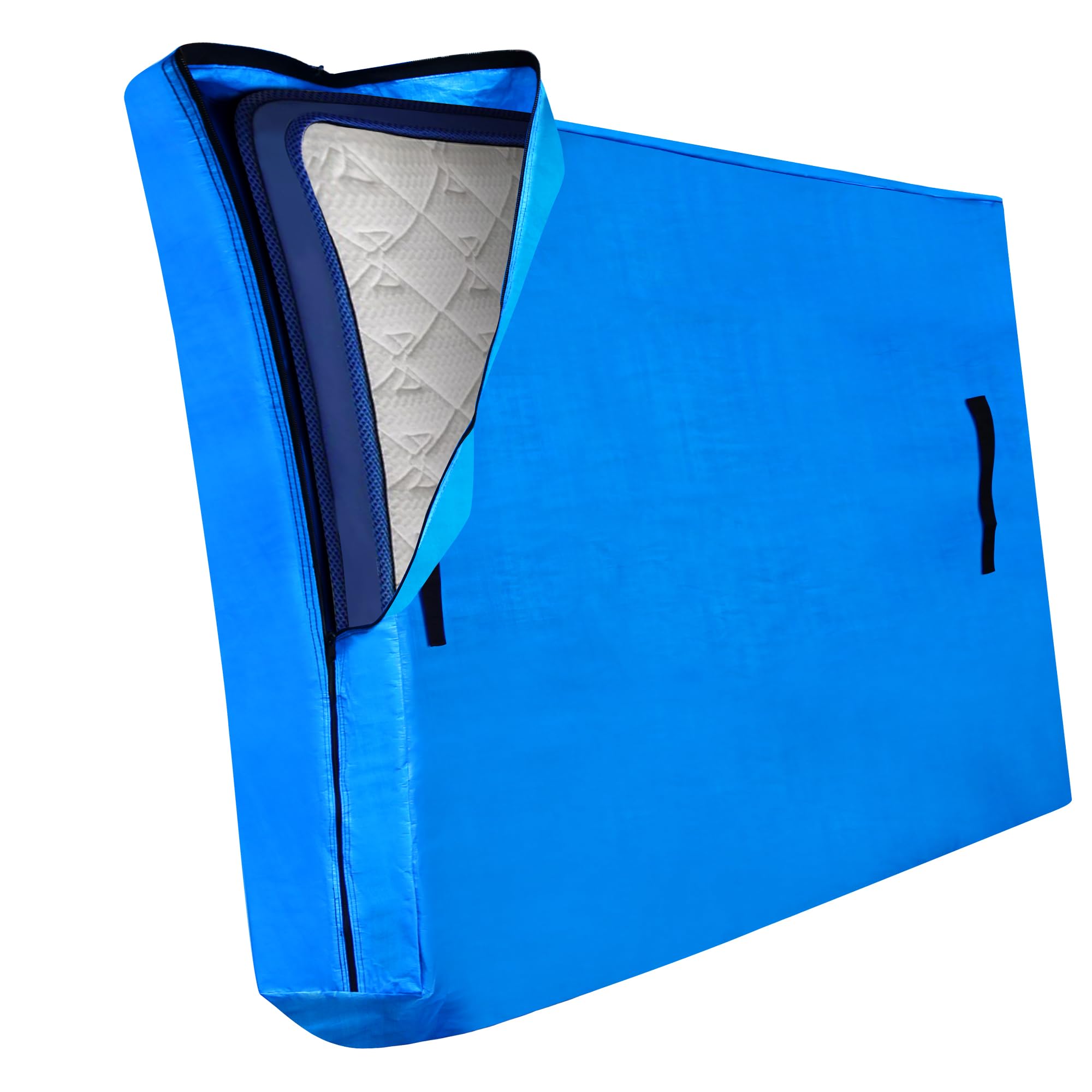 STARPYNG-Mattress pouch for moving and storage - Removable mattress covers of different sizes - Heavy-duty, 8 handles, sturdy double zipper closure - Mattress storage bag (King, Blue)