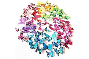 72 Pcs 6 Packs Beautiful 3D Butterfly Wall Decals Removable DIY Home Decorations