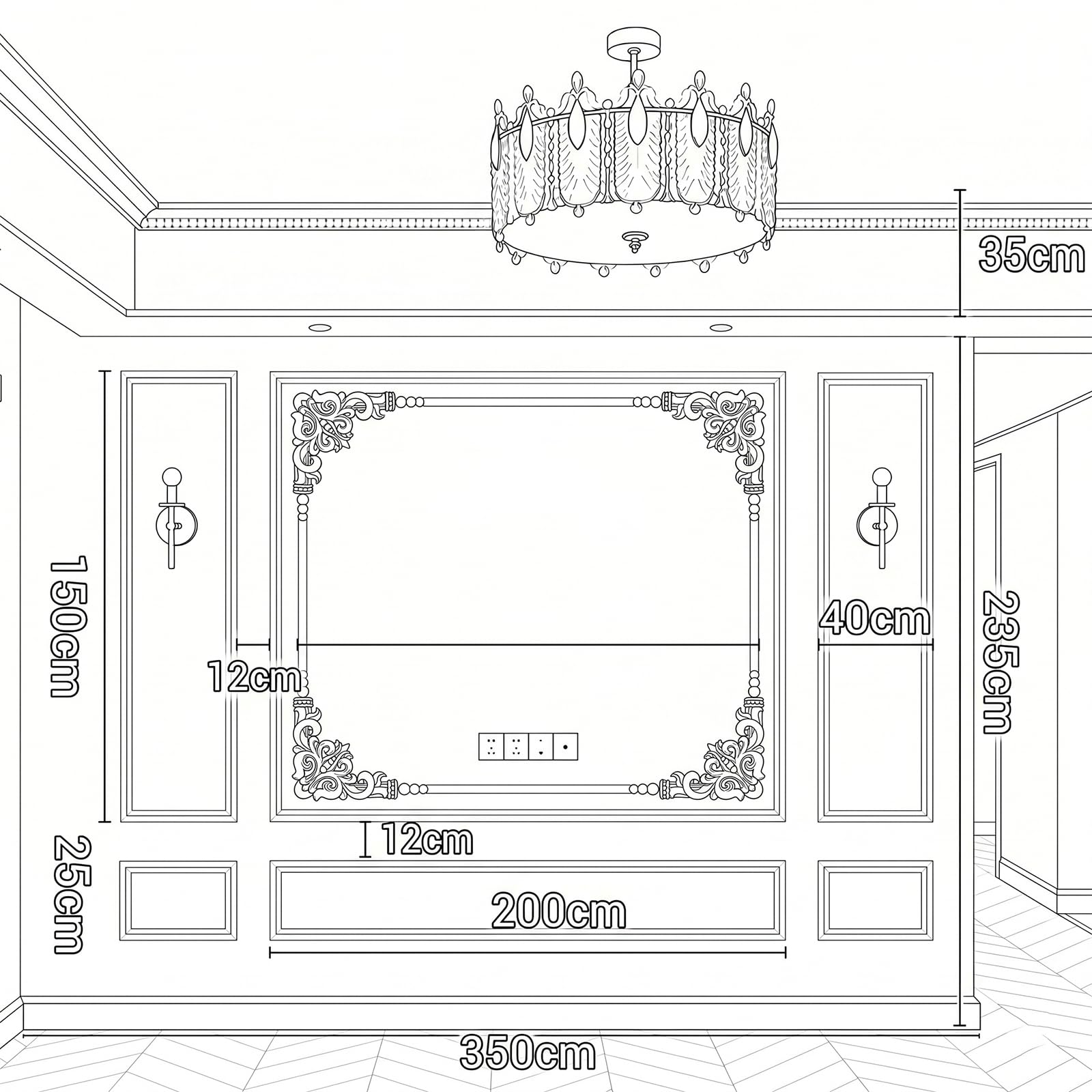 Modanatura Adesiva per Pareti PVC Flessibile Modanature per Soffitto Scale White,5m