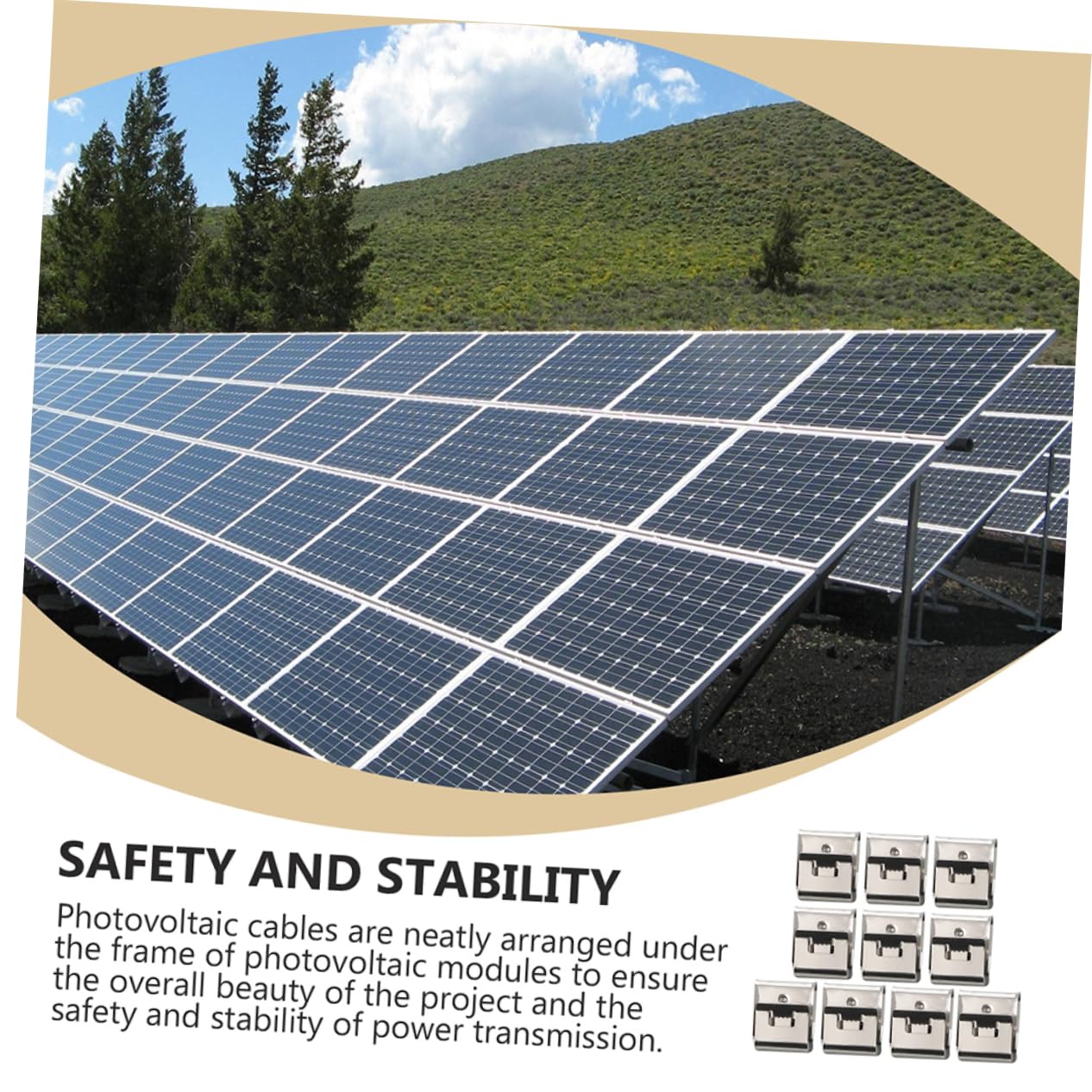 ULTECHNOVO 220stücke Kabelklemmen Für Solaranlagen Kabelclips Für Photovoltaik-erde Kabelinstallation Hohe Verschleißfestigkeit Praktisch Und Langlebig