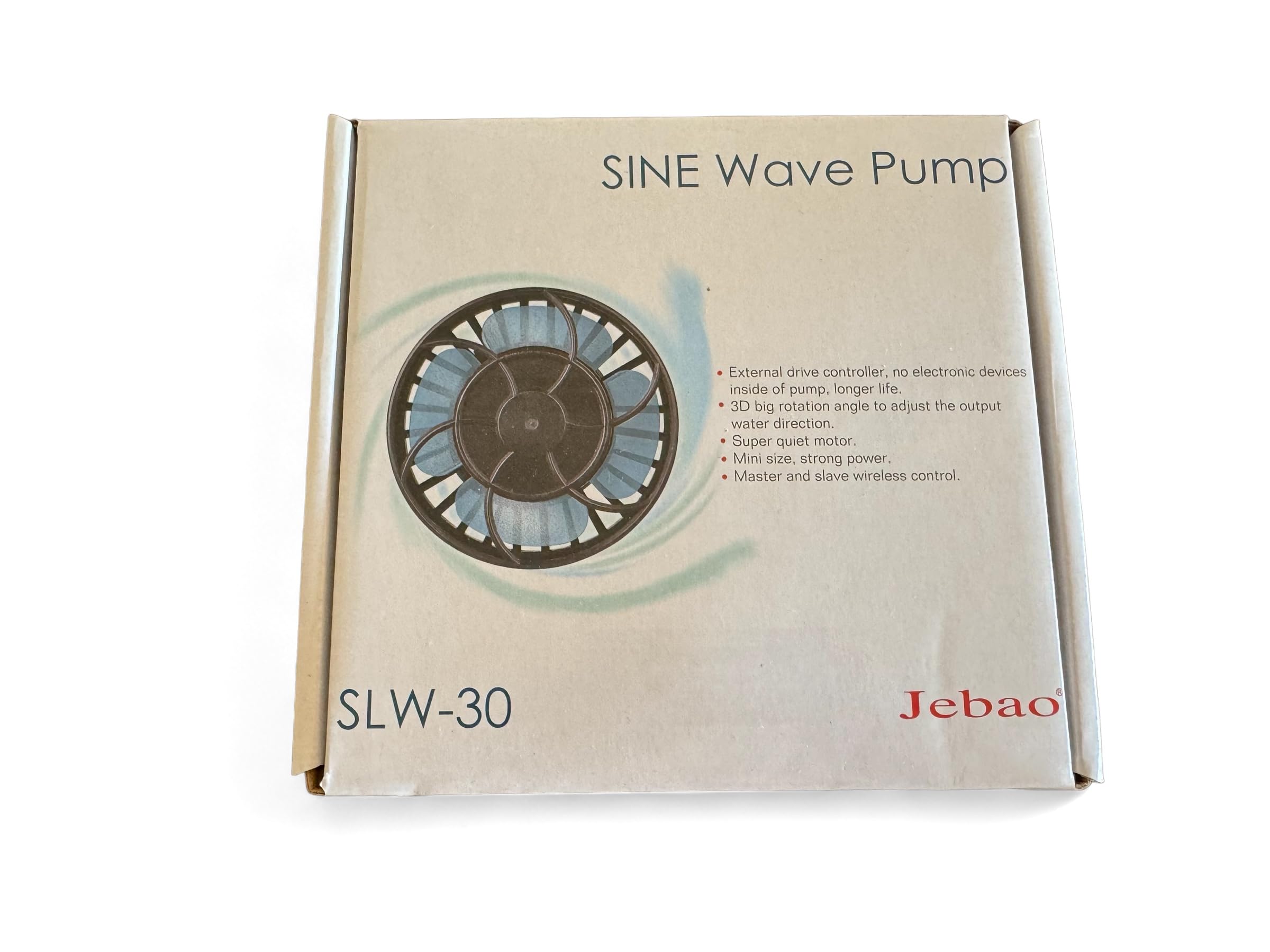 JEBAO SLW-30 Bomba de Circulación para Acuario 13000 L/H, Wave Maker Potente y Silencioso con Controlador, Ideal para Acuario Marino y Reef