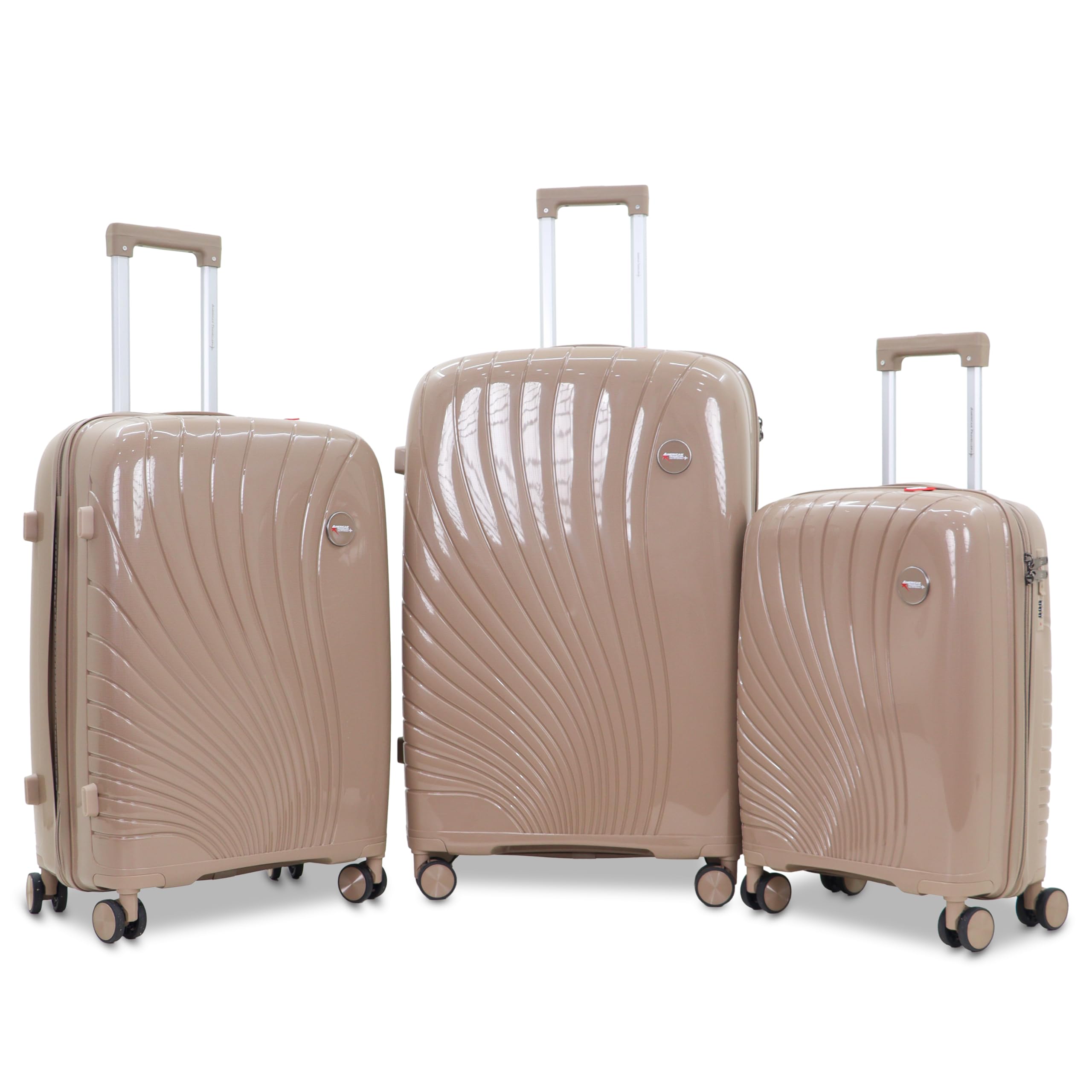 New York 7711 Trolley Bag Set of 3 – Cabin, Medium, Large | Durable Hard Shell | TSA Type Lock | Spinner Trolley Luggage | 360° Disc Spinner Wheels | Travel Set of 3 Khaki-image-46