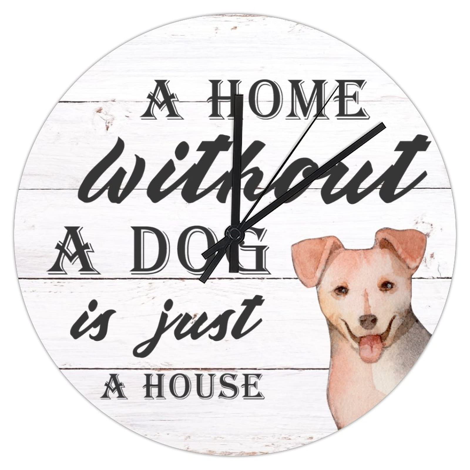 Horloge murale en PVC chien de 30 cm silencieuse pour décoration de salon