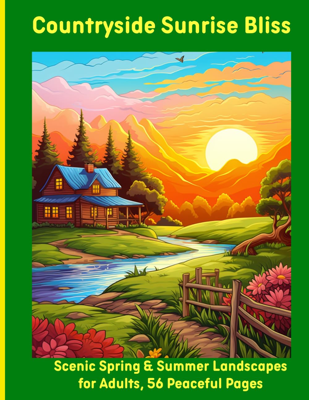Countryside Sunrise Bliss: Scenic Spring & Summer Landscapes for Adults, 56 Peaceful Pages