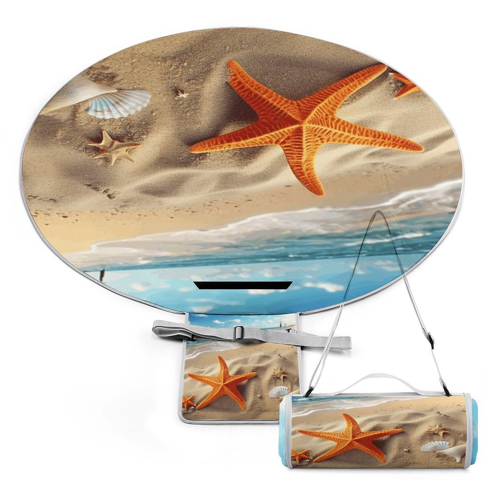 Tapis de pique-nique pour la plage et l'herbe avec joli motif étoiles de mer pour l'été