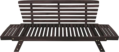Miniatura 8 de Futón, sofá de sofá cama para exteriores, sofá biplaza de madera convertible ajustable para patio, sofá de dos plazas para sala de estar, juego de