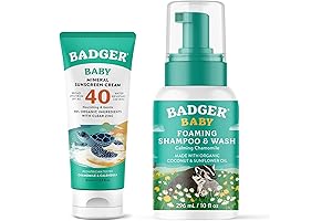 Badger Unscented Sunscreen and Wash Bundle for Babies