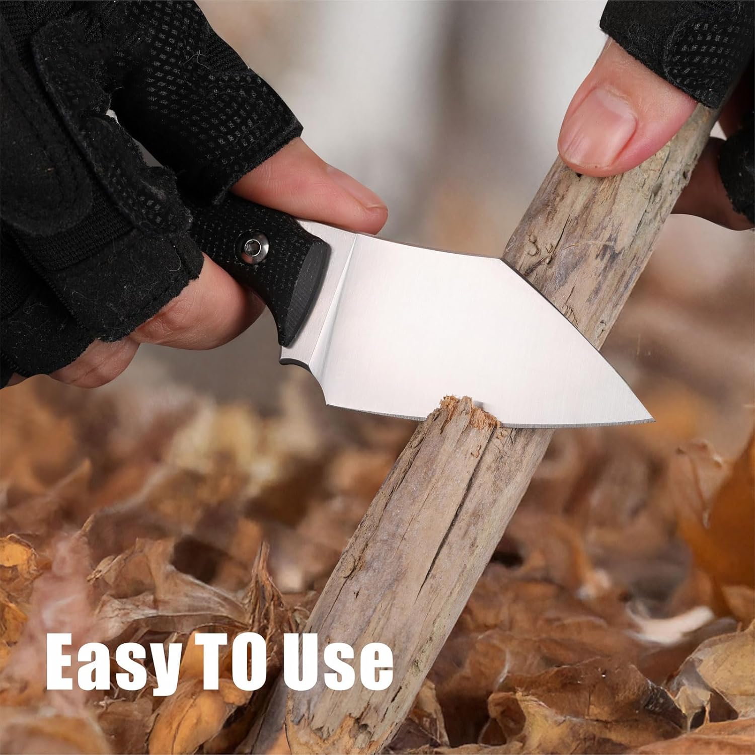 REAT Fixed Blade Knife with Kydex Sheath, 2.3" D2 Steel Blade with Full Tang Design,Ergonomic Micarta Handle,Sharp Utility Knife,EDC Knife for Camping,Skining,Bushcraft,Hiking,Gifts for Men,Women
