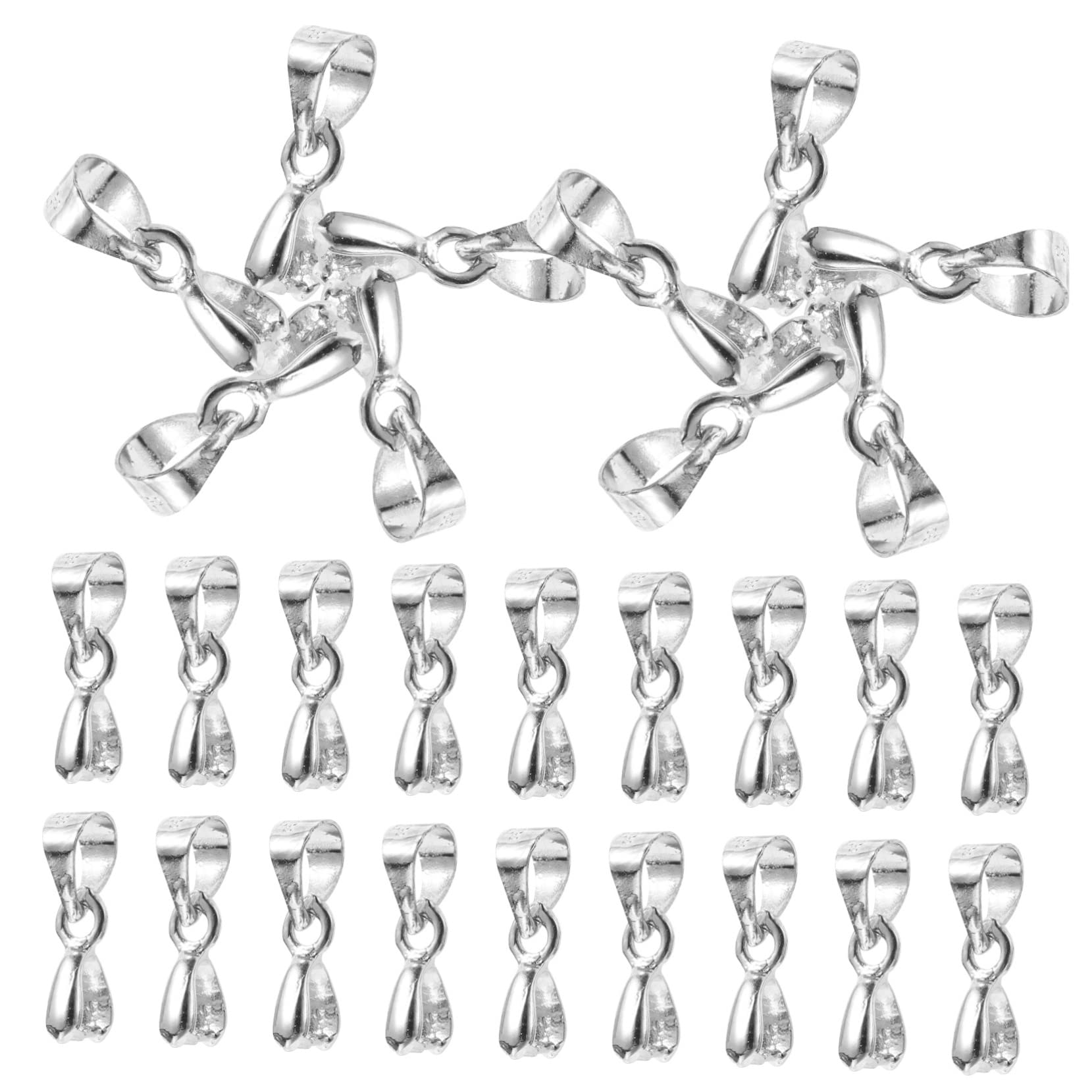 SHINEOFI 5 Sätze Hängende Schnalle Für Anhänger Verschlüsse Crimpen Halsketten-anhänger-verschlüsse Schmuckanhängerverschlüsse Halskettenanhängerschnallen Silver Silber- 100 Stück * 5