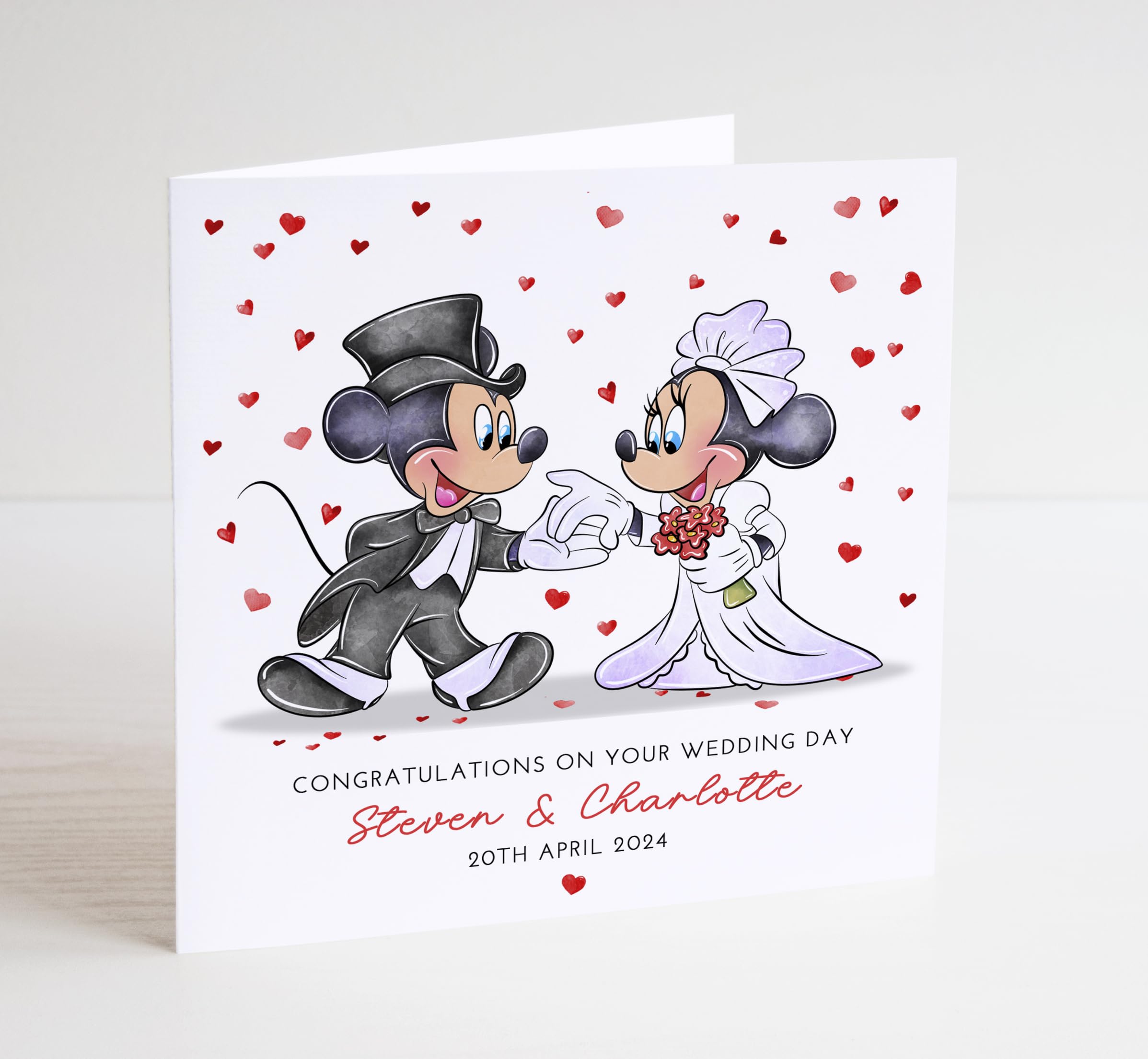 Vintage Mouse Wedding Card - Personalised, Mr & Mrs, Personalised Wedding Gift.