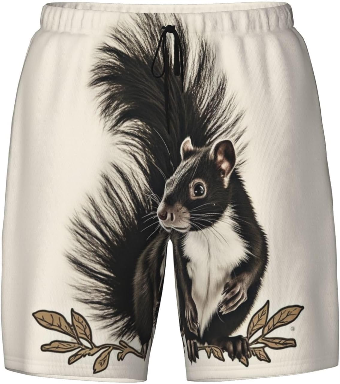 Men's Swim Trunks 2 in 1 Quick Dry Bathing Suits Skunk Beach Board Shorts Swimwear