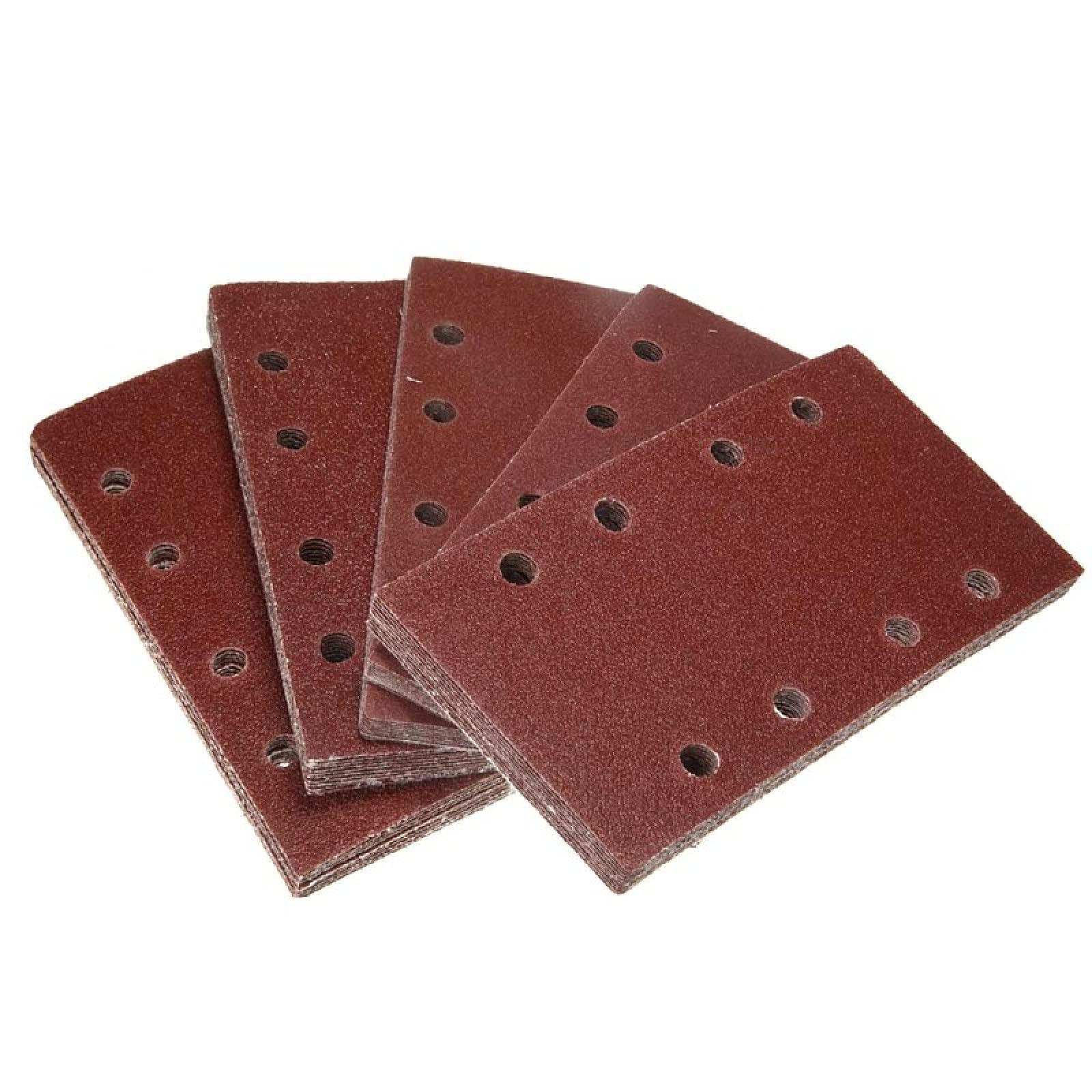 50 Piezas 93 * 185mm Papel De Lija Cuadrado 40-180 Grano Óxido De Aluminio Para Lijadora De Palma Orbital Pulido,80