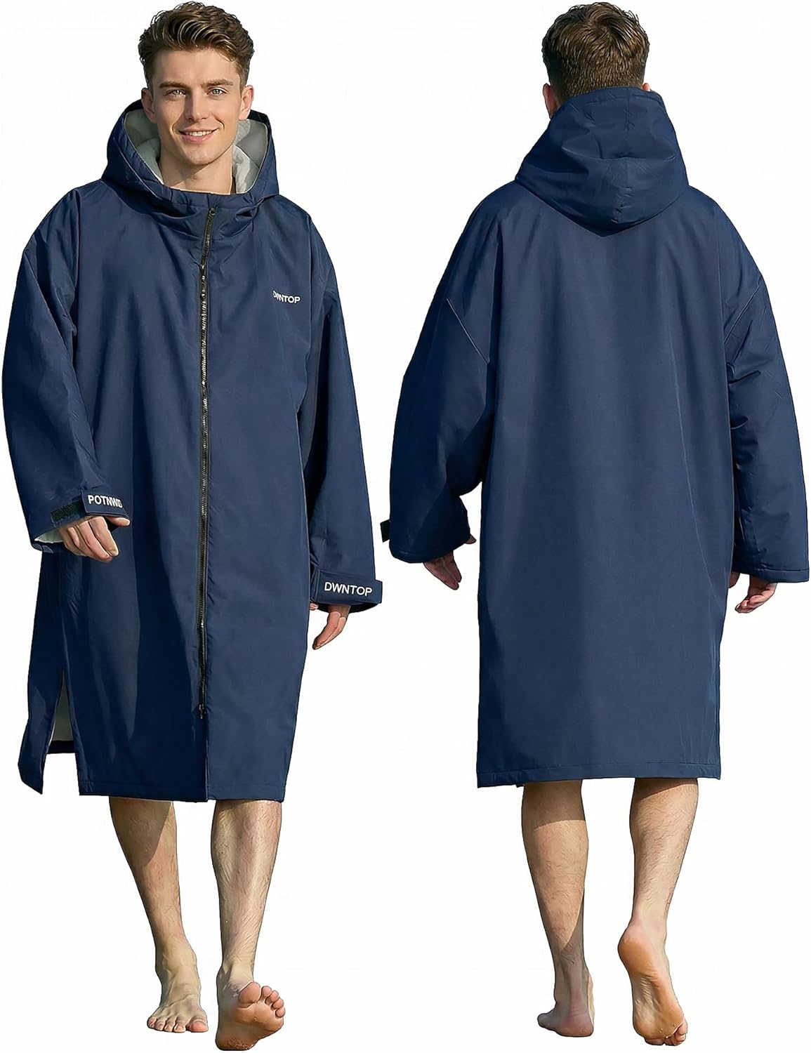 Owntop Swim Parka Surf Poncho for Kids Youth and Adult, Unisex Oversized Bat Wing Hooded Changing Robe Windproof Waterproof