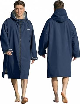 Owntop Swim Parka Surf Poncho for Kids Youth and Adult, Unisex Oversized Bat Wing Hooded Changing Robe Windproof Waterproof