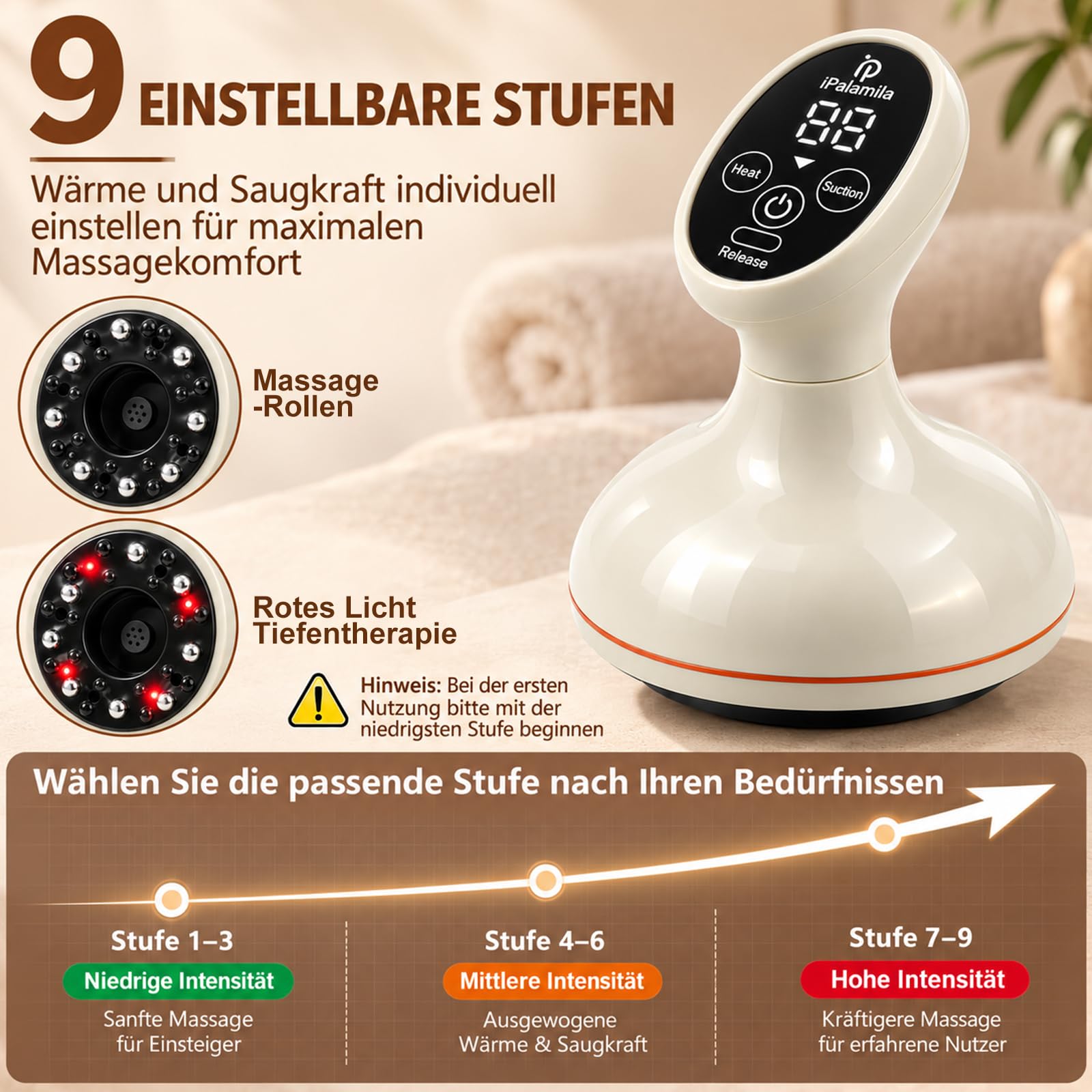 Celluviaa Gerät – Cellulite Massager & Massagegerät,5-in-1Massagegerät Mit Ein-Knopf-Entlastung,Cellulite Massagegerät zur Hautstraffung und Durchblutung, Anti-Cellulite-Massage am ganzen Körper