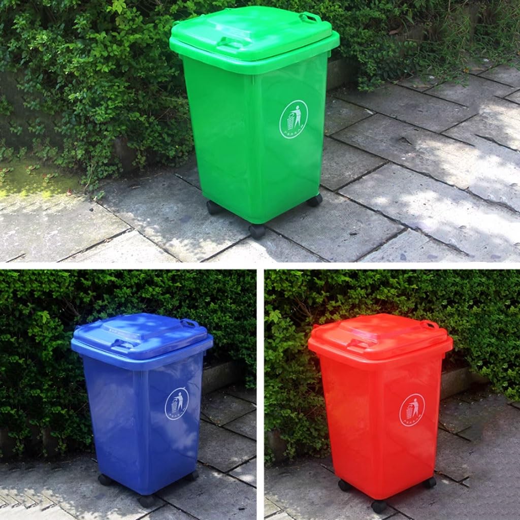 Poubelle Roulettes D'extérieur 30L 50L 100L 120L 240L Idéale For Terrasses Cuisines Réceptions Plein Air(Green,50L)