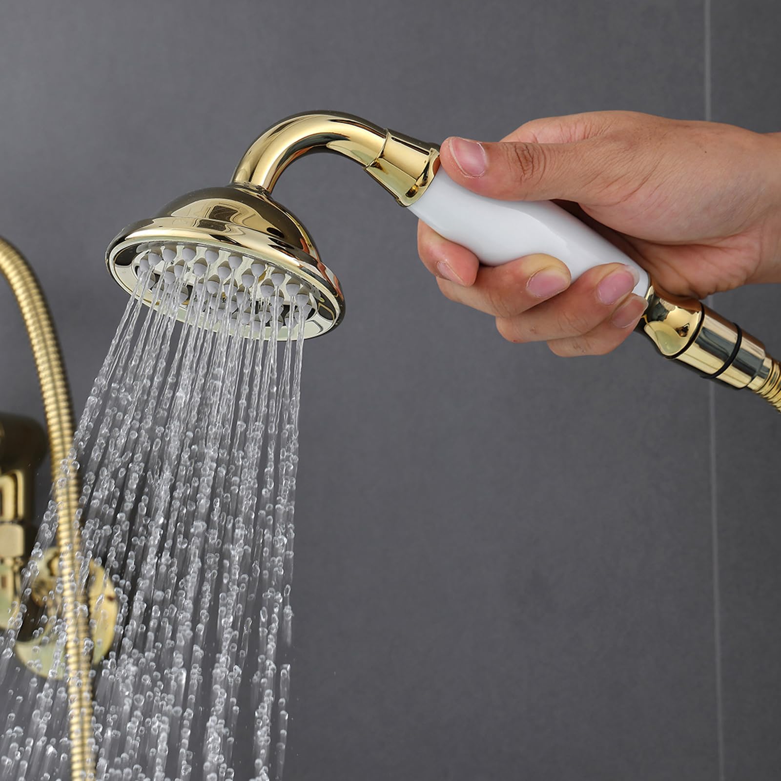 Generico Miscelatore Tradizionale per Vasca da Bagno a Parete da 150 Mm Rubinetto Miscelatore per Vasca E Doccia Maniglie per Rubinetto Rubinetto A Doppia Leva per Vasca Oro