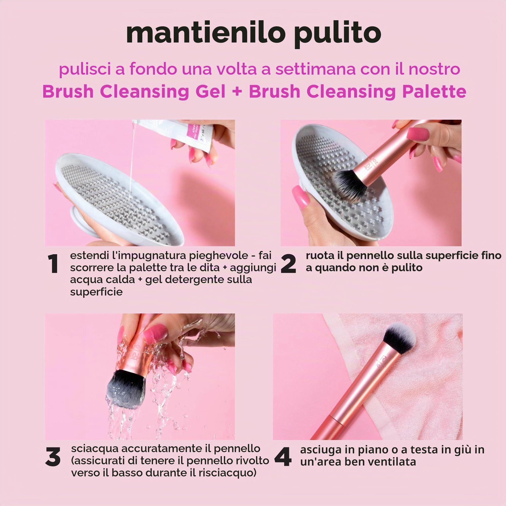 Real Techniques Au Naturale - Set di pennelli per fondotinta, ciprie e correttori, set di 9 pezzi