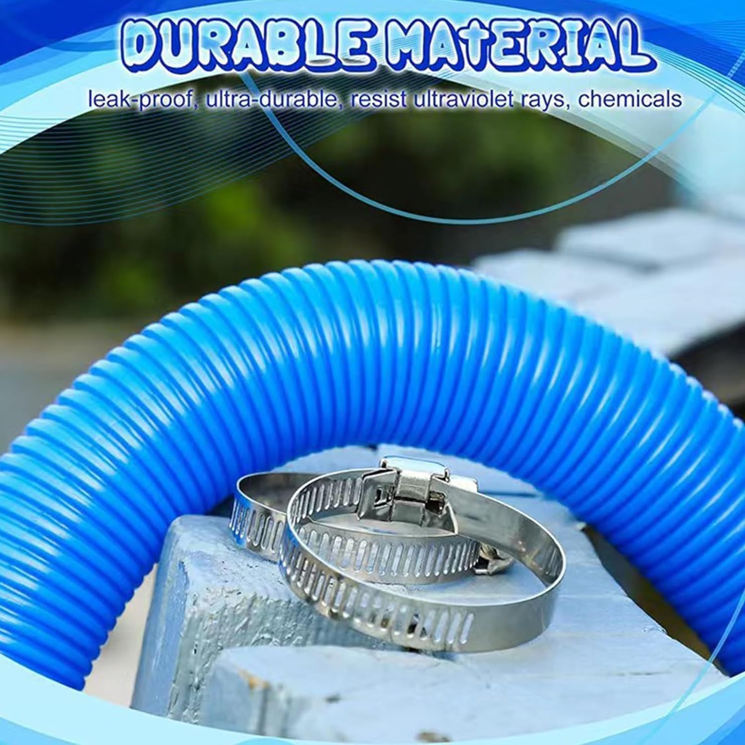 Tuyau De Raccordement Piscine Hors Sol 50 Cm - Tuyau De Rechange Blanc Pour Pompe, Filtre, Système De Filtration - Raccord Court Et Durable