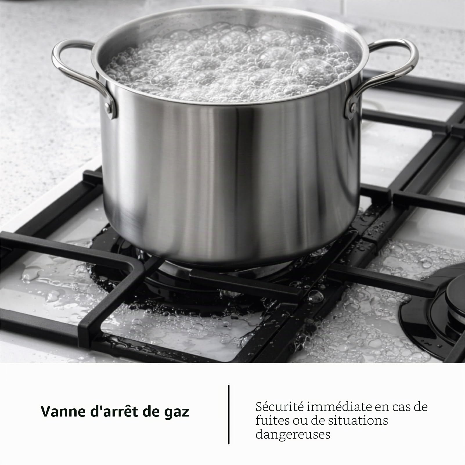 Corberó - Plaque de gaz 7,5 KwCPGS423X | 4 feux | gaz butane | Couleur inoxydable | Grille émaillée noire | Valve de sécurité coupure de gaz | Arrêt automatique de sécurité, inox, acier inoxydable