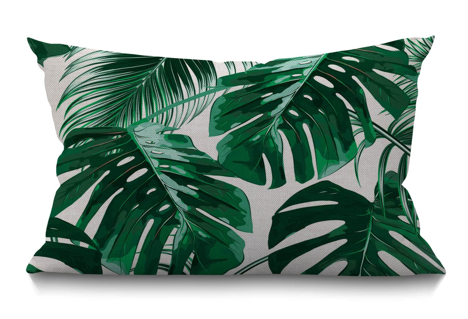 Bgbdeia Multi 137 Tropical Leaf Cushion Cover Beautiful Green Tropical Palm Tree Leaves Cotton Linen Decorative Rectangular Throw Pillow Cover Pillowcase For Sofa And Bed Couch 12"X20" 30 X 50 Cm