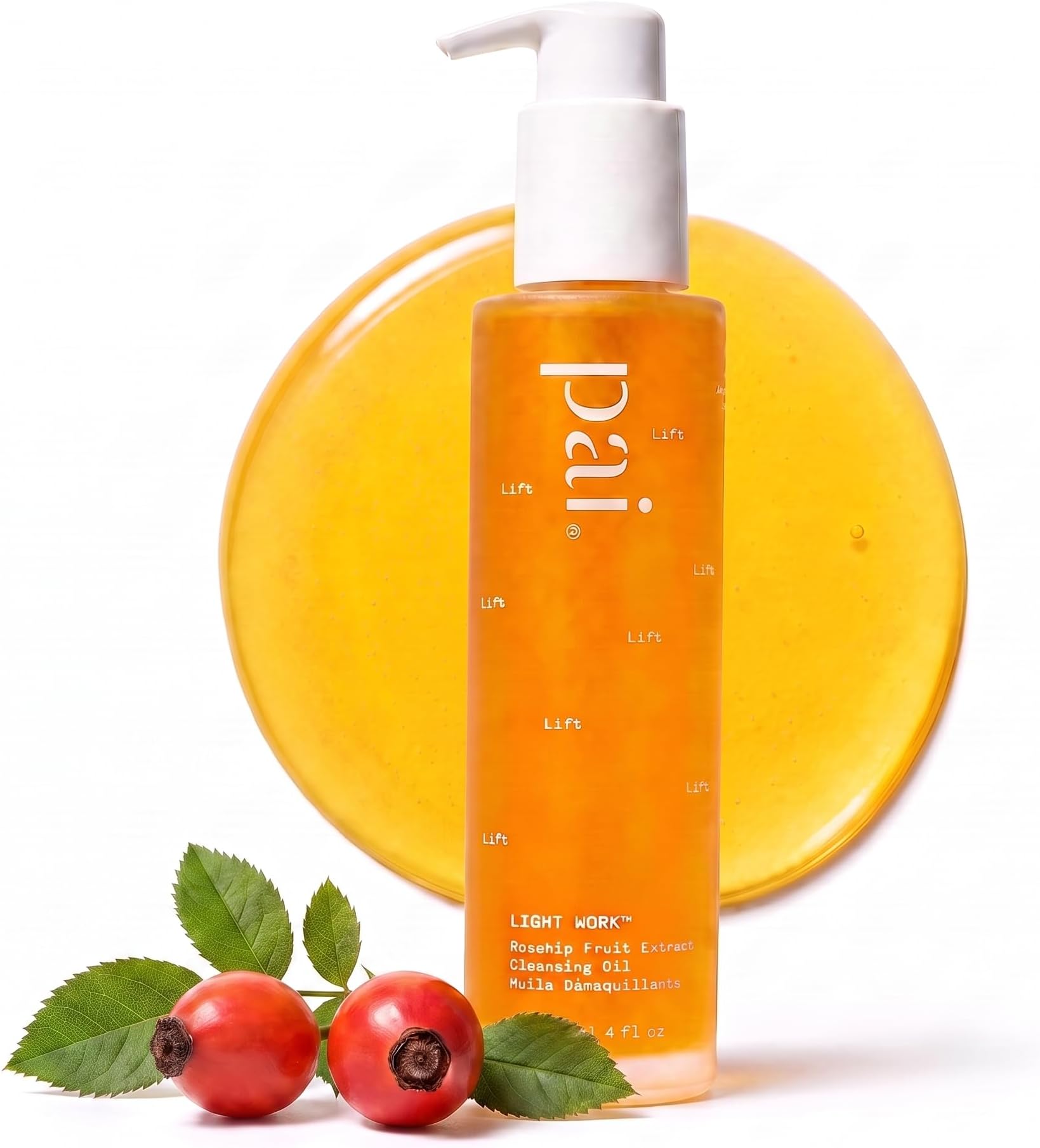 – Light Work Cleansing Oil for Face 100ml, Brightening Rosehip Oil Cleanser for SPF & Make-Up Removal, for All Skin Types, Vegan Face Cleanser for Blemishes & Dehydration