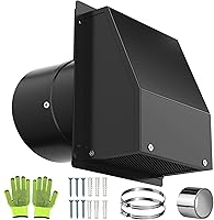 Vista 10 de Cubierta de ventilación de secadora de 4 pulgadas en el exterior, cubierta de ventilación de pared exterior de la secadora, cubierta de ventilación