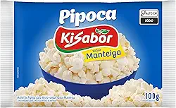 KiSabor, Pipoca de Microondas, Sabor Manteiga, 100 Gramas