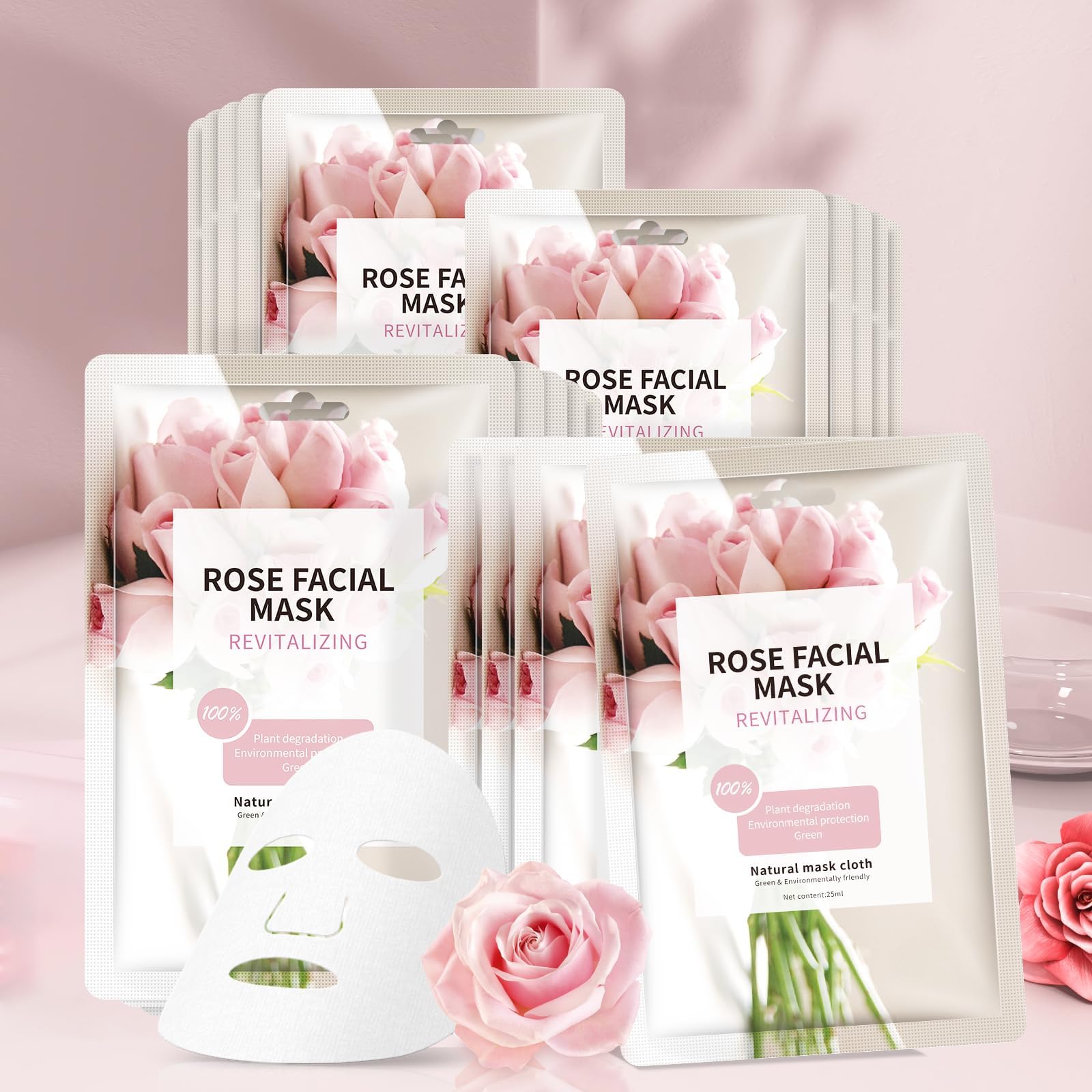 Face Mask Skin Care Anti Aging Facial Mask Sheets Mask Face Masks Beauty Rose Sheet Masks for Face Bulk Face Masks Skincare Facial Masks 10 Sheets
