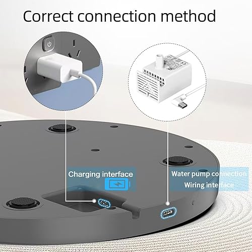 Miniatura 5 de Fuente de agua inalámbrica para gatos, funciona con pilas, fuente de acero inoxidable para mascotas de 4 L135 onzas para beber dispensador de agua