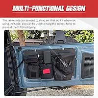 Vista 7 de Mesa plegable para puerta trasera de Ford Bronco, mesa plegable de acero para puerta batiente, estante de carga negro compatible con Ford Bronco