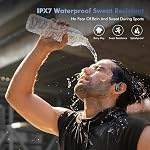 Écouteurs sans fil Bluetooth 5.4, écouteurs à réduction de bruit avec 75 heures d'autonomie, affichage LED de la puissance, écouteurs étanches IPX7 pour le sport/entraînement