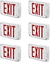 Vista 12 de LEONLITE Señal de salida LED roja, luz de salida de ubicación húmeda con batería de respaldo, certificación UL, iluminación de emergencia cableada