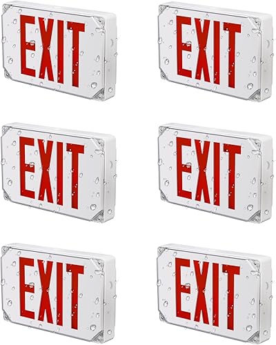 Miniatura 12 de LEONLITE Señal de salida LED roja, luz de salida de ubicación húmeda con batería de respaldo, certificación UL, iluminación de emergencia cableada