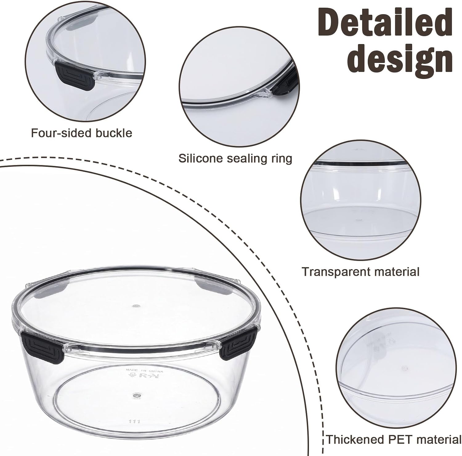 Plastic Trifle Bowl with Lid, 3.49 qt Secure Cake Storage Container