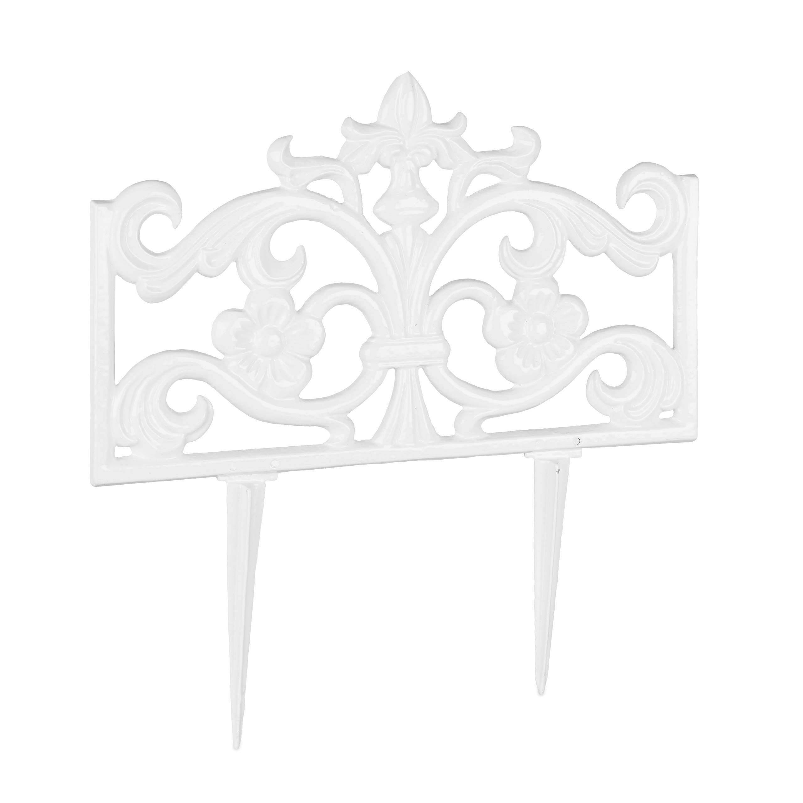 Relaxdays Recinzione Per Aiuole, 10 Pannelli Per Stagni E Prati In Giardino, Bordure In Metallo Hxl 78x75 Cm 85912743