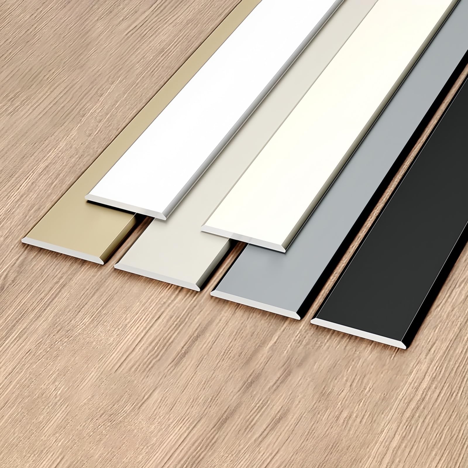 Coayuou Transition Strip, Floor Strips, Transition Profile, 90 cm x 3 Pieces, Threshold Strip, Rustproof, Durable & Easy Assembly, Aluminium Profiles for Laminate, Tiles and PVC (Titanium Gold, 15 mm)