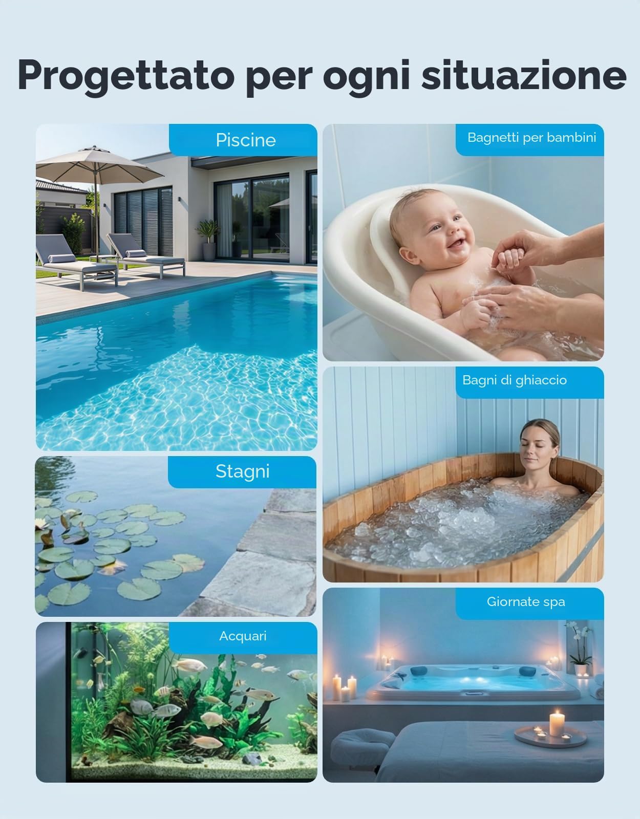 GoveeLife WiFi Termometro da piscina P2 con Gateway, Impermeabilità IP68 | Distanza di 330 m, Notifiche Tramite App, Ideale per Vasche Idromassaggio, Bagno Tradizionale, Acquario e SPA