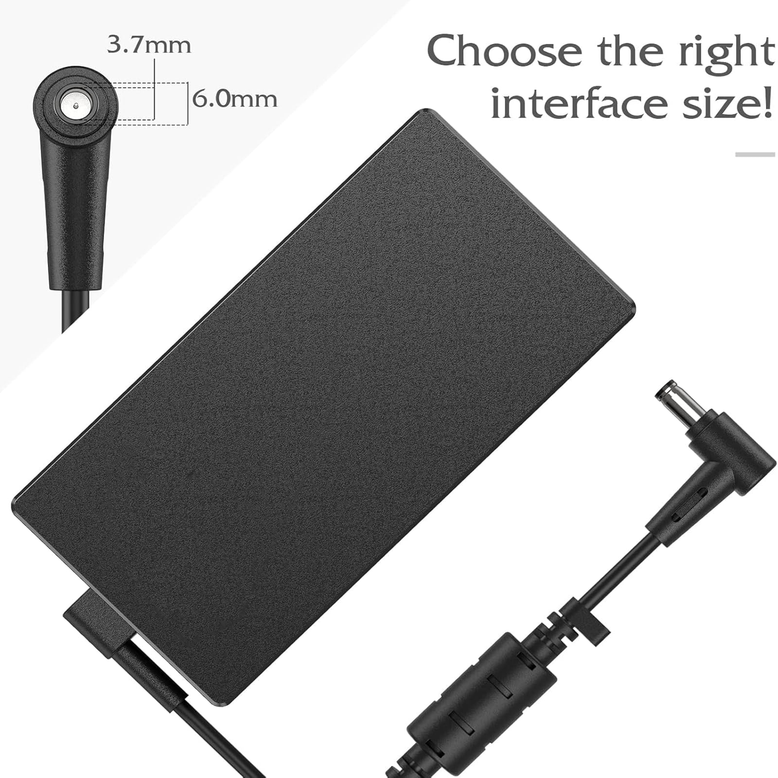 Chargeur Asus ROG Zephyrus G14 Original 150W, Fiche Angulaire, Sans Logo