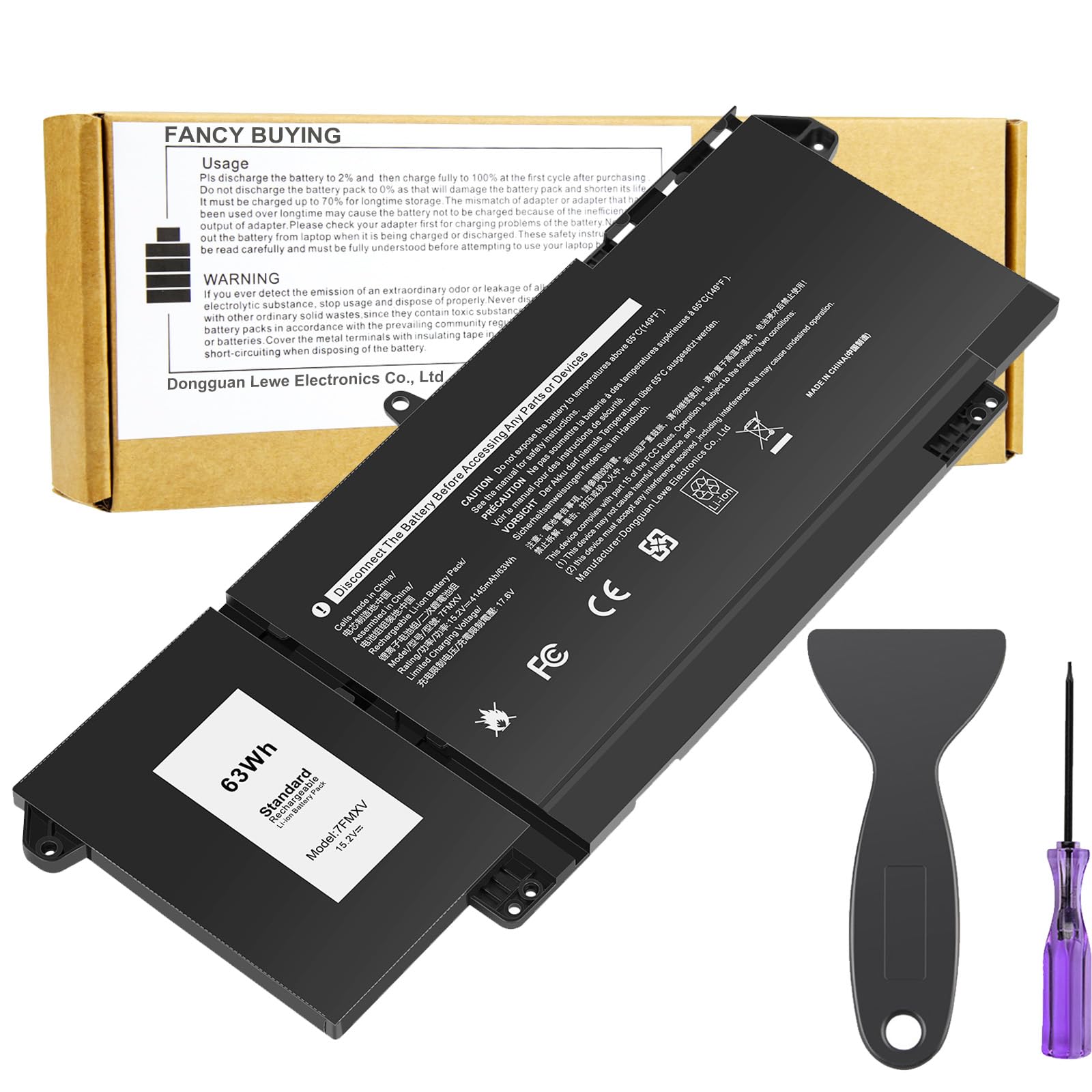 7FMXV 9JM71 4M1JN Laptop Battery for Dell Latitude 5320 7320 7420 7520 Latitude 5320 2-in-1/7320 2-in-1/7420 2-in-1 P133G P134G P135G P136G P138G P139G P110F 727CG HDGJ8 MHR4G TN2GY 0TN2GY CN-0727CG