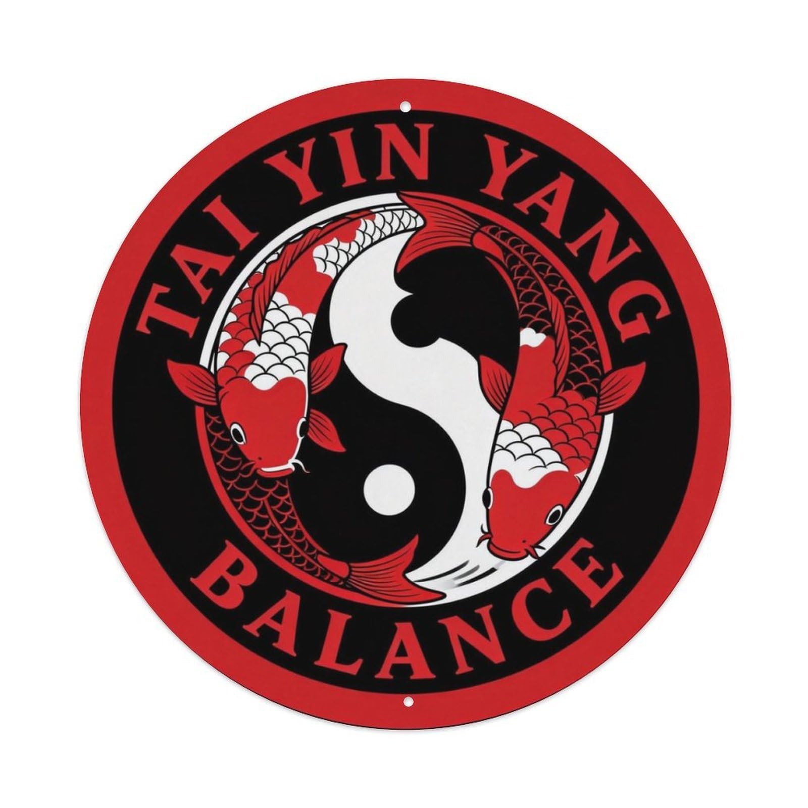 Tai Yin Yang Balance Metal Tin Sign Plaque
