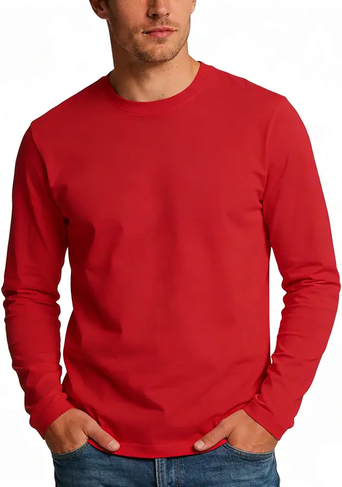 Adult Crew Neck Long Sleeve Men T-Shirt