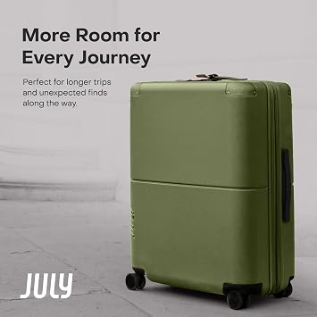 July Checked Luggage with CaseSafe Smart Tracking, 24.5, Moss